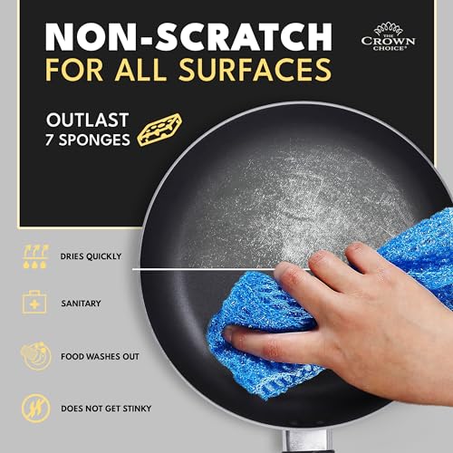 Non Scratch Dish Scrubbers for Cleaning Dishes (12 PK) - Reusable Kitchen Sponge - Replace Dish Sponges for Washing Dishes - Best Household Scrubbing Pad & Alternative Dishwashing Scrub Pads Supplies - color: All Purpose 12pk