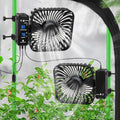 6" Grow Tent Clip Fan, Auto Temp & Humidity Control, Digital Display, 90° Oscillation, 2-Pack