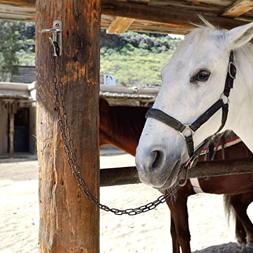 6 Pcs Bucket Hooks for Horses Bucket Hangers Holder Metal, Silver | Equestrian Water Hangers for Stalls, Wall Mount with Screws, Barn Feed Holder, Equestrian Farmhouse Stable Supplies - color: Silver