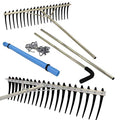 Rake Zilla | Extra-Large Heavy-Duty Lake and Pond Aquatic Weed Rake – 40" Wide Head with 9" Tines | Includes Detachable Float Kit & 25 ft Rope for Scooping, Skimming, and Easy Cleanup in Lakes & Ponds - size: 11 ft handle