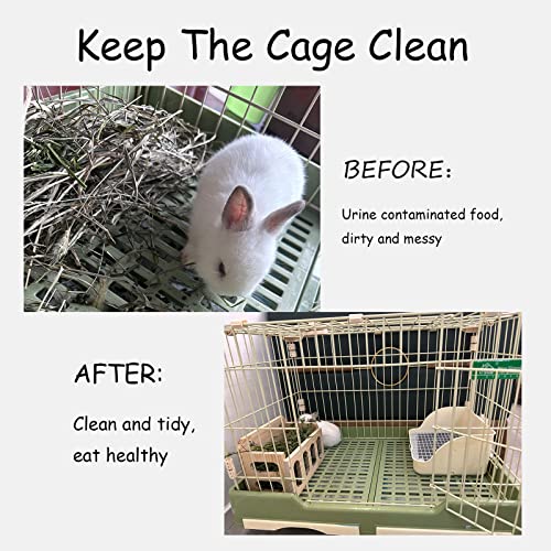 Rabbit Hay Feeder Wooden Hay Rack Guinea Pig Hay Holder Less Wasted Hanging Hay Feeder for Bunny Chinchillas Guinea Pig Small Animal Supplies