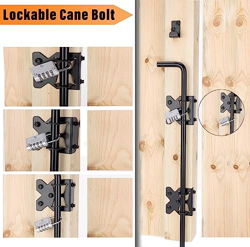 Upgrade 24" Heavy Duty Cane Bolt Gate Drop Rod-Steel Gate Ground Latch Designed for Wood Metal Vinyl Gates or Double Doors Fence - size: 24 Inch-1 Pack