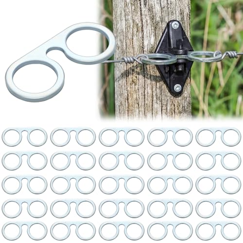 25 Pcs T-Post Electric Fence Gate Hook Heavy Duty Eyelet,Sliver - color: Silver
