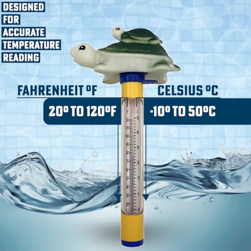 Floating Turtle Thermometer - Pools, Spas, Hottubs, & Aquariums | Floating Turtle Thermometer for Pools, Spas, Hottubs, & Aquariums - Shatter Resistant - color: Turtle