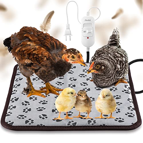 20W Heating Pad Chicken Coop Rabbit Cat Dog 110V Chew Resistant | Adjustable Temp Control, Waterproof Outdoor Use, Guinea Pig Warmer, Heated Blanket with Durable Chew Resistant Cord