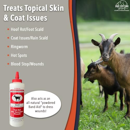 Goat Hoof & Coat Powder - for Wound Care, Foot Rot, Skin Problems - All Natural, Non-Caustic, Easy to Use (10 oz) - size: 10 oz