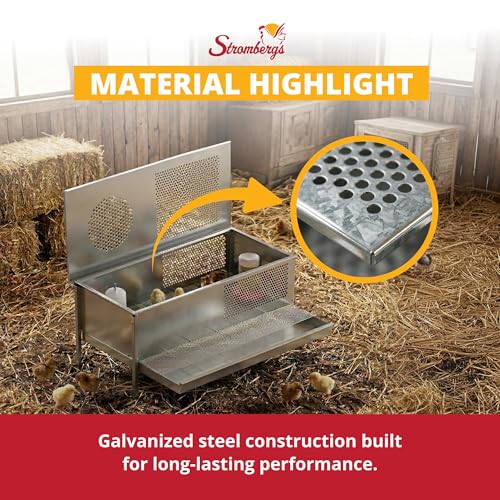 Stromberg's Stand Up Chick Brooder, Elevated Chicken Brooder Pen with Lamp Stand, Removable Tray, Wire Floor, Ventilated Steel Design, Raised Frame for Easy Cleaning and Chick Care | With Lamp Stand, Removable Tray, Wire Floor, Ventilated Steel Design, Ra