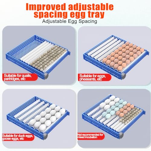 Vevitts 136 Eggs Automatic Egg Incubator with Auto Turner, Digital Temperature Humidity Control & Water Refill, Incubators for Hatching Eggs for Chicken Duck Goose Pigeon Eggs