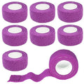 8 Pack 1 in x 5 Yards Cohesive Wrap Self Adhesive Bandage Wrap Elastic Self Adherent Bandage Self Stick Vet Tape for Athletic, Wrist, Ankle, Knees, Pets (Dark Purple) - color: Dark Purple, size: 1 Inch