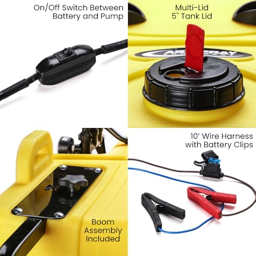 45 Gallon UTV Sprayer | 3-Nozzle Boomless, 4.0 GPM | 12V High-Flo Pump, 30 Ft. Coverage, Deluxe Spot Spray Handgun, 10 Ft. Wire Harness, Bed Mounted for UTVs and Pastures