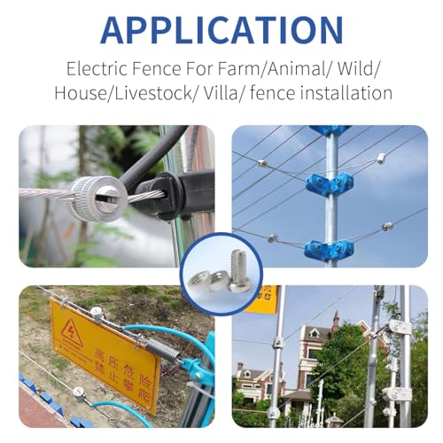 Electric Fence Wire Connectors, 60PCS Split Bolts Electrical Fence Connector Aluminium Alloy for Electric Fence Wire, High Tensile Wire, Poly wire, Jumper & Underground Cable - size: 60PCS