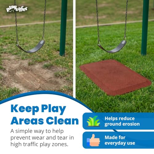 Playground Safety Rubber Wearmat for Swingsets and Slides - 1" Thick X 24" W X 40" L (2 Pack, Brown) - color: Brown, size: 2 Pack (40" L x 24" W x 1" Thick)