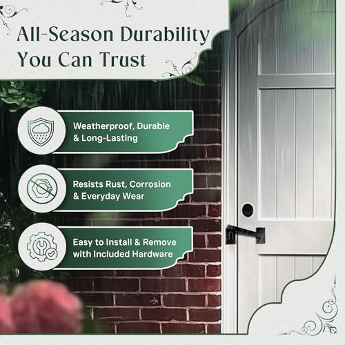 Black Iron Fence Gate Latch Lock, Colonial Style Door Hardware, 12 in, Pack of 3 - color: 12-inch Latch, size: Pack of 3
