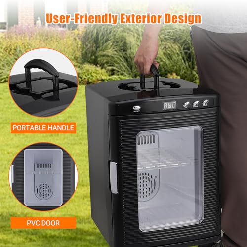 25L Reptile Egg Incubator with Cooling & Heating - Portable Scientific Lab Incubator, 10°c-60°c Temperature Control, 12V/110V Digital Incubator for Small Reptiles Hatching,Black - color: Black