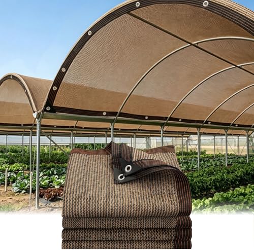 Shade Cloth Garden Plants,70% Sunblock Shade Neting - Mesh Tarp with Grommets for Patio Plants Greenhouse Kennel Porch Pergola Sun Protection Neting Cover, Brown 6x16FT - size: 6×16FT