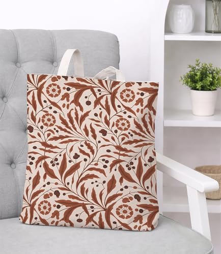 Aesthetic Floral Canvas Tote Bag - Reusable Shoulder Tote Bag for Women Lady Casual Vacation, Shopping, Work, Gym - color: Flower10
