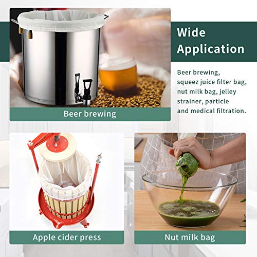 12"x18" Drawstring Straining Brew in a Bag 75 Micron Nylon Jelly Strainer Wine Beer Brew Filter Bag - size: 12"x18" Brew Bag - 75Micron