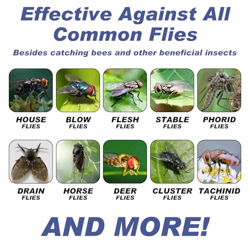 Fly Traps Outdoor Hanging for Patio, 6 Pre-Baited Flies Bags Disposable | Flies Catcher Repellent, Reusable Stable Horse Ranch Trapper Outdoor Hanging Fly Killer Helps Control Flies - size: 6 pack