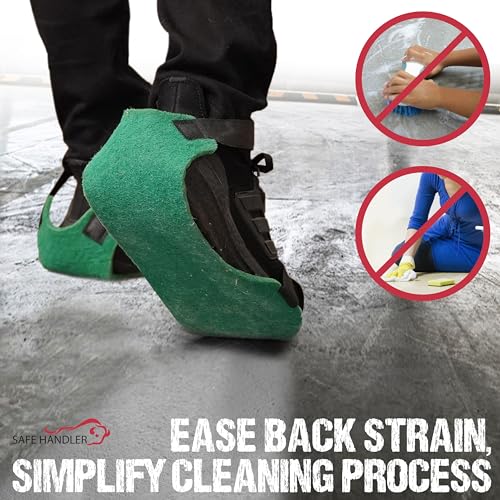 SAFE HANDLER Washable Shoe Scrubber for Floor Cleaning, Slip-Resistant, Easily Adjustable & Ergonomic, Reinforced Edges | Fits Adult Shoes (1 Pair)