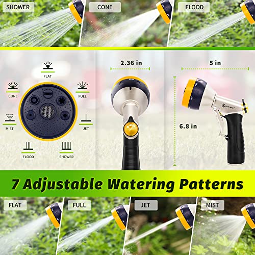 AUTOMAN Garden Hose Nozzles - High Pressure 100% Metal Hose Sprayer 2 Pack, Heavy Duty Garden Watering Nozzle Set, Powerful Garden Nozzle for Watering Plants, Window Cleaning,Washing Cars,Pets Bathing - style: 7 Patterns+4 Patterns