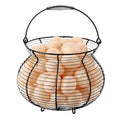 1 PCS Big Belly Wire Egg Baskets for Fresh Egg With Handle Egg Holder | Small Metal Wire Basket for Gathering Fresh Chicken and Duck Eggs, Hunting Basket & Countertop Egg Holder - style: Oval-1 Pack