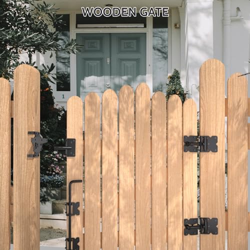 Vinyl Gate Kit Self-Closing Vinyl Fence Single Gate Hinge and Latch Hardware Kit - 2 Hinges and 1 Latch, Carbon Steel, Easy Installation