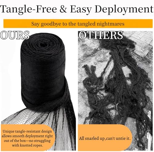 25x50ft Heavy Duty HDPE Poultry Netting,2.4" Bird Netting for Chicken Coop Run Chicken Pen,Strong Chicken Run Net Against Hawk & Predator,Tangle-Free UV Resistant (25FT)