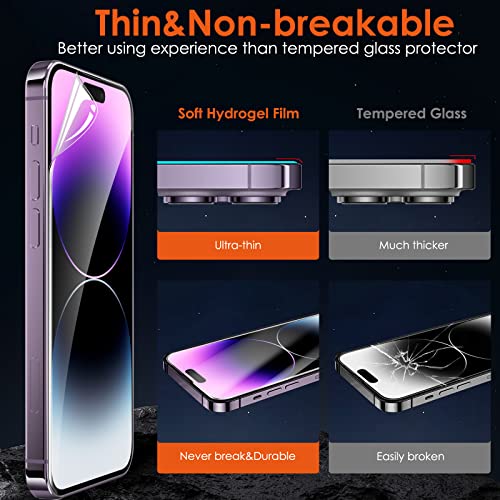 [3 Pack Hydrogel Film Screen Protector for iPhone 14 Pro Max/iPhone 14 Plus (6.7 inch), Soft TPU Transparent Protective Screen Protector Film (Not Tempered Glass) - size: iPhone 14 Pro Max/14 Plus (6.7")