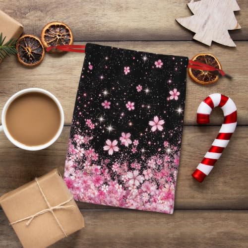 KzgtY Cherry Blossoms 2PCS Gift Bags with Drawstring, 16 x 12 Inch Reusable Present Sacks for Christmas,Brithday, Holidays,Parties & Gift Packaging - color: Cherry Blossoms
