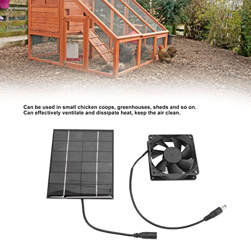 Solar Fan, Solar Powered Fan, Solar Panel Fan Kit Solar Powered Exhaust Fan for Small Chicken Coops, Greenhouses, Sheds, Pet Houses, Solar Ventilation Fan Solar Exhaust Fan