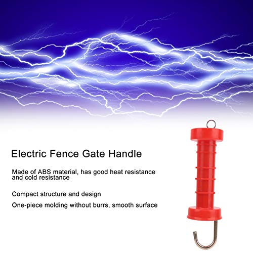 10Pcs Electric Fence Gate Handles, Farmily Plastic Red ABS Heat/Cold-Resistant Spring Gate Handles Agricultural Fencing Tools with 10Pcs Insulators