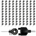 100Pack Black Electric Fence Ring-Head Insulators Self-Tapping Screws | Premium PP+PE anti-deform material, rustproof galvanized screws, easy drill install,universal for farm livestock fence