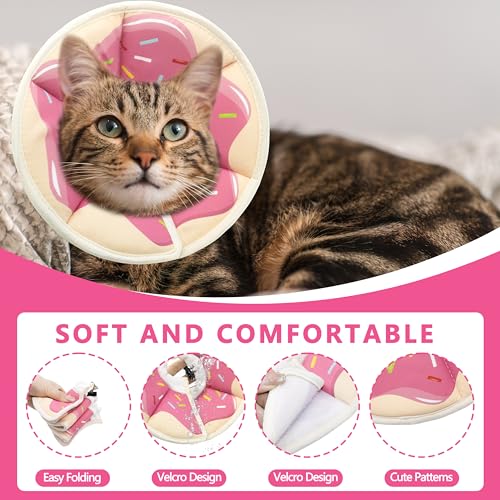Soft Adjustable Cat Cone Collar, Comfortable Cat Recovery Collar | Suitable for Various Types of Cats,Elizabethan Neck Protective Collar for Cats After Surgery (Pink, Small) - color: Pink, size: Small