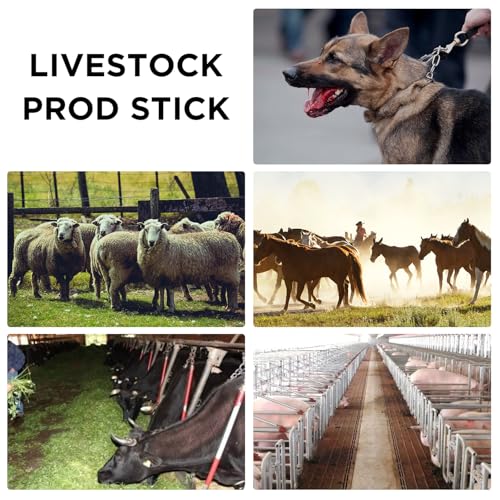 Cattle Prod, Waterproof Electric Livestock Prod for Cattle with LED Light, Retractable and Cattle Prod Livestock for Cows Hogs Sheep and More -37In - color: Orange