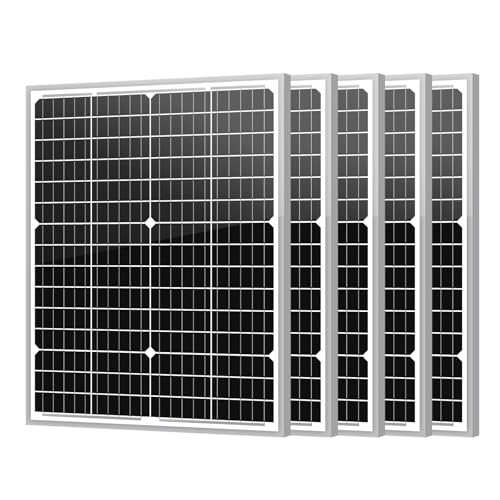 Newpowa 5-Pack 35W 12V Monocrystalline Solar Panels 10BB - High-Efficiency PV Modules for Off-Grid Systems, RV/Boat/Camper/Trailer/Gate Opener (175W Total) - size: 35W 12V 5-Pack Panels
