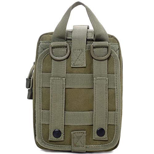 Molle Pouch, Sturdy 600D Nylon Tactical Medical Pouch,Rip-Away EMT First Aid Pouch (Bag Only) - color: green