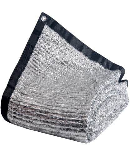85% Aluminet Shade Cloth with Grommets 10 x 10FT Reflective Sun Shade Tarp | UV Stabilized HDPE Mesh - Breathable Aluminum Shade Cloth for Garden, Greenhouse, Pergola, Backyard & Outdoor Sun Protection - size: 10 ft x 10 ft