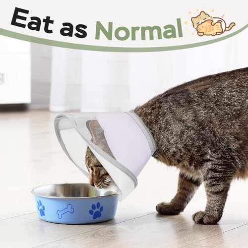 Cat Cone Collar Soft: Comfortable Waterproof Mesh Recovery Cone After Surgery to Stop Licking and Scratch, Alternative to Plastic Elizabeth Head/Neck Cone - color: Purple, size: S