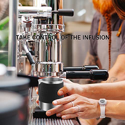 HOMEE Milk Frothing Pitcher 12oz Stainless Steel Steamer Jug Eagle Spout | Espresso Milk pitcher Pitcher With Heat Resistant Silicone Grip Pads, Expresso Machine, Latte Art, Silver