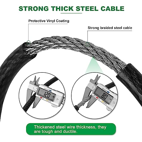 10 ft x 1/2" Heavy Duty Cut-Proof Security Cable, Kayaking & Outdoor Equipment - size: 10 Feet