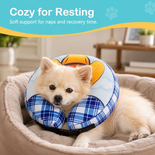 Avont Inflatable Cowboy Dog Cone Collar, Soft Recovery E-Collar | S: Neck 6.3-9.5", Width 2.7". Soft inflatable donut, washable cover, stops licking & scratching - size: S(Neck 6.3"-9.5")