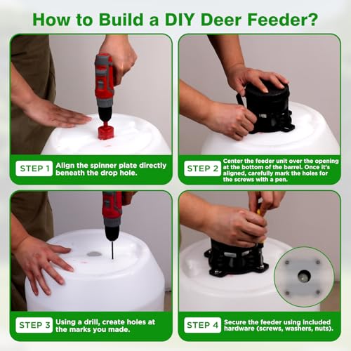 Deer Feeder Kit,Motor and Timer Kit with Programable Digital Timer,Up to 4 Feed Time,Easy to Install for Hunting Game Feeder,Batteries Not Included