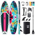 10’6’’ Inflatable Stand Up Paddle Board (SUP) for Adults and Youth with Non-Slip Deck – Complete Accessories Kit, for Fishing, Yoga, Fitness & Family Fun - color: Paintide