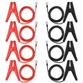 8 Pcs Electric Fence Wire Connect, 3 Ft Electric Fence Charger Solar Powered Fence Charger Fence Lead Copper Wire with Alligator Clip (Black+Red)