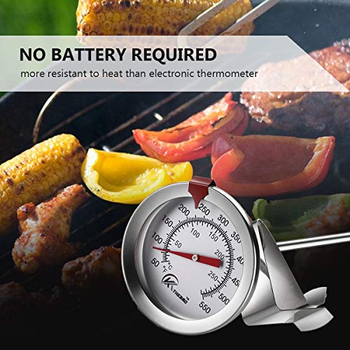 Deep Fry Thermometer with Instant Read,Oil Thermometer(2-Pack),12” Stainless Steel Stem Meat Cooking Thermometer,Best for Turkey,BBQ,Gril - color: 2-pack