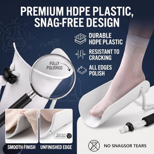 Sock Aid Kit No Bend with Retractable Shoehorn for Seniors Limited Mobility