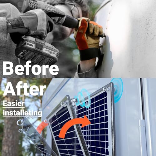 POWOXI 20W Magneti Solar Battery Charger 12V Trickle Charger Maintainer | Strong Magnetic Mount | Easy Installation | Battery Protection System | Waterproof Design | Durable Tempered Glass Panel - size: Magnetic-20W