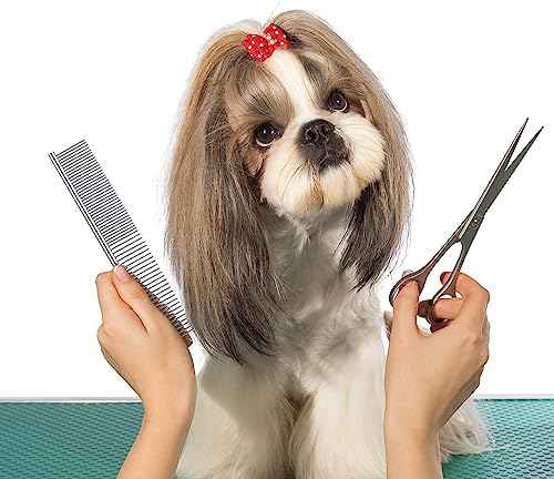 Dog Combs for Grooming, Metal Cat Comb for Long Haired | Removing Tangles and Knots, Professional Grooming Tool for Long Haired Dog, Cat and other pets