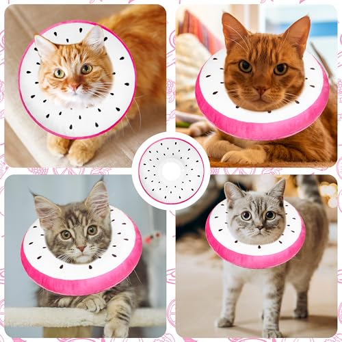 Cat Cone Collar Soft, Cat Recovery Cone (Dragonfruit, S) | Stop Licking, Cute Kitten Donut Collar After Surgery, Elizabethan Collars for Kittens, Lightweight Cats Neck Cones - color: Dragonfruit, size: Small