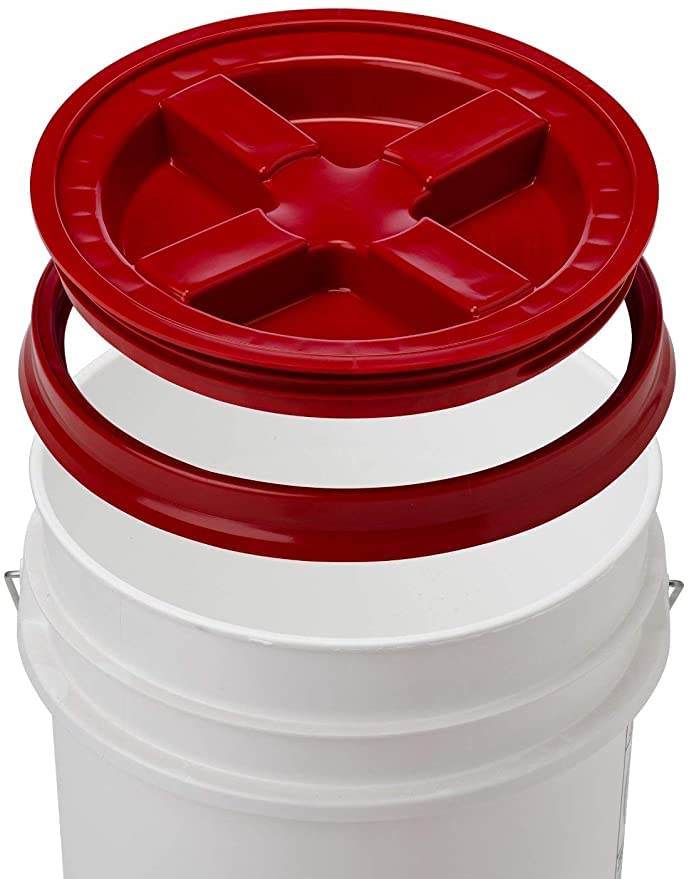 GAMMA2 Gamma Seal Lid - Pet Food Storage Container Lids - Fits 3.5, 5, 6, & 7 Gallon Buckets, Red, Made in USA - color: Red, size: Fits 3.5, 5, 6, & 7 Gallon Buckets
